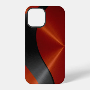 Funda Para iPhone 12 Pro Acero inoxidable metálico naranja y negro