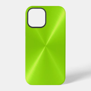 Funda Para iPhone 12 Pro Acero inoxidable metálico verde lima brillante