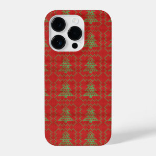 Funda Para iPhone 14 Pro Acogedor patrón de suéter feo de árbol de Navidad