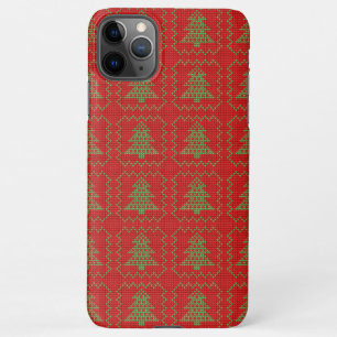 Funda Para iPhone 11Pro Max Acogedor patrón de suéter feo de árbol de Navidad