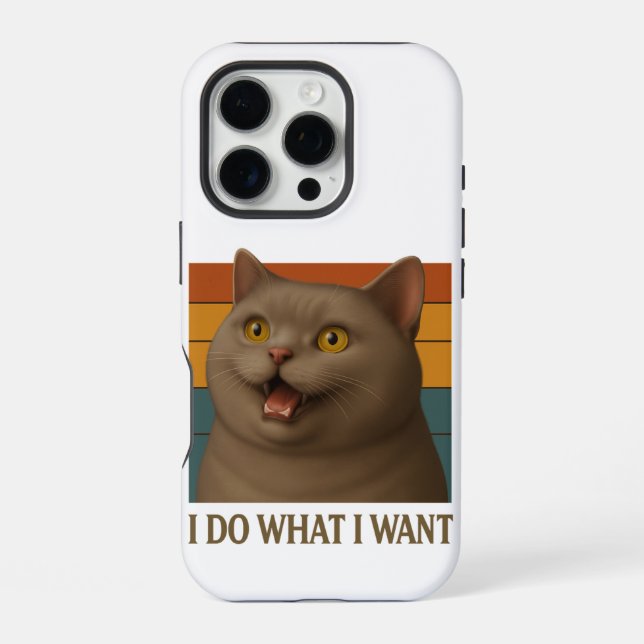Funda Para iPhone Actitud de gato retro (Reverso )