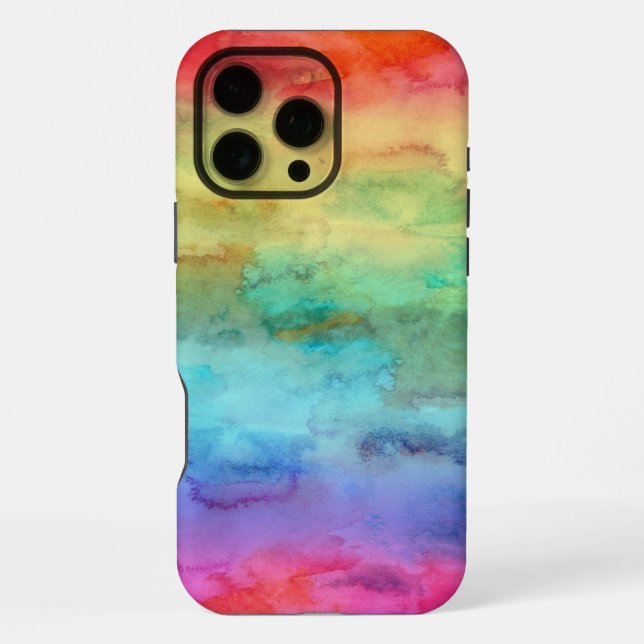 Funda Para iPhone Acuarela Arcoíris (Reverso )