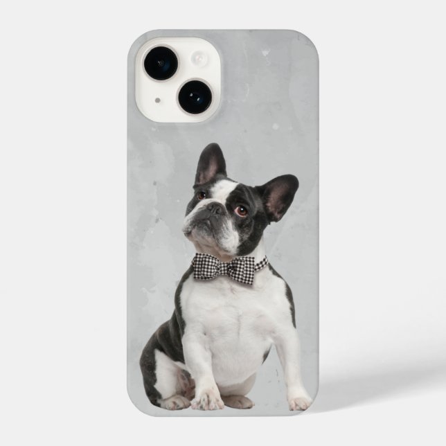 Funda Para iPhone Acuarela Boston Terrier Dog Mascota Animal Natural (Reverso )