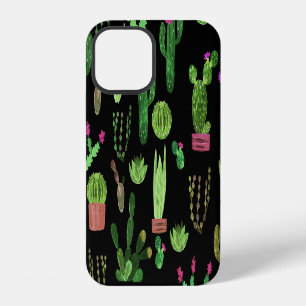 Funda Para iPhone 12 Acuarela Cactuses Planta Fondo Sin Marea