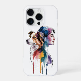 Funda Para iPhone 16 Pro Acuarela Canina Border Collie - Femenina