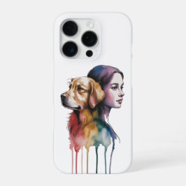 Funda Para iPhone 16 Pro Acuarela Canina Golden Retriever - Femenina