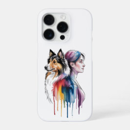 Funda Para iPhone 16 Pro Acuarela Canina Sheltie - Femenina