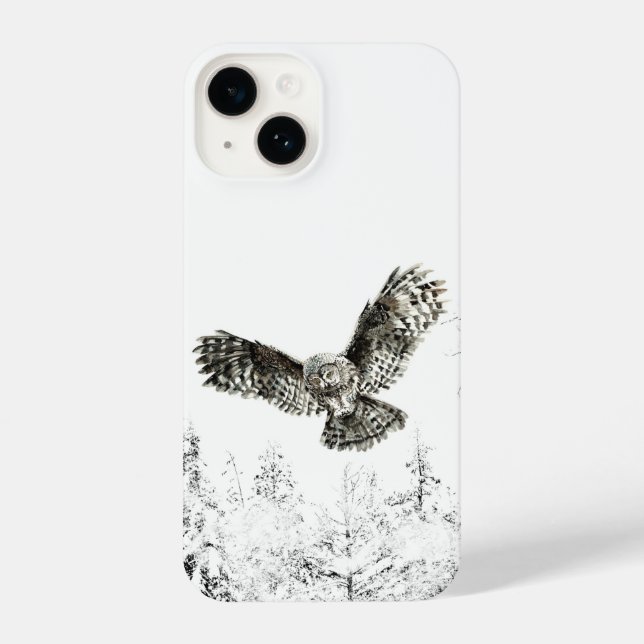 Funda Para iPhone Acuarela Caza Lechuza Pájaro Naturaleza salvaje Ar (Reverso )
