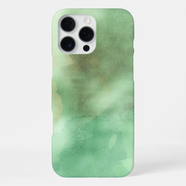 Funda Para iPhone Acuarela cepillada negra y verde moderna  (Reverso )