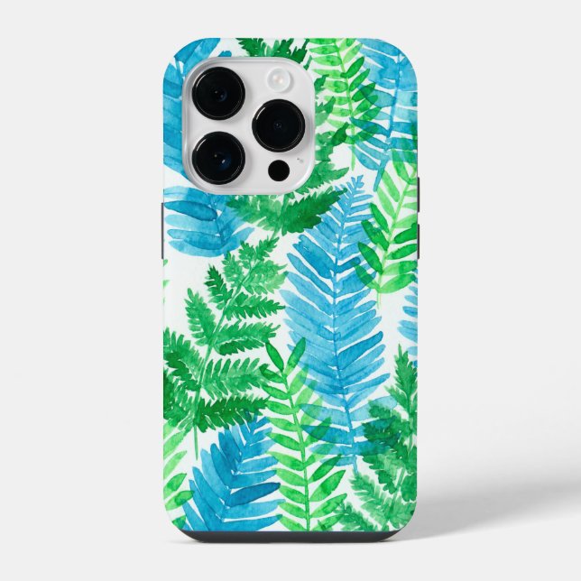 Funda Para iPhone Acuarela de helecho (Reverso )
