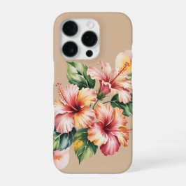 Funda Para iPhone 16 Pro Acuarela de hibisco pastel