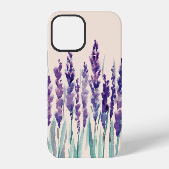 Funda Para iPhone Acuarela de lavanda francesa (Reverso )