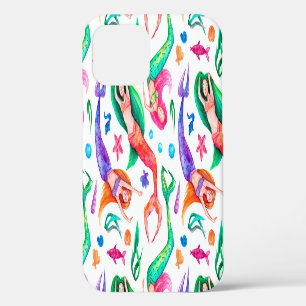 Funda Para iPhone 12 Acuarela de Sirenas: Patrón Oceánico sin Marea