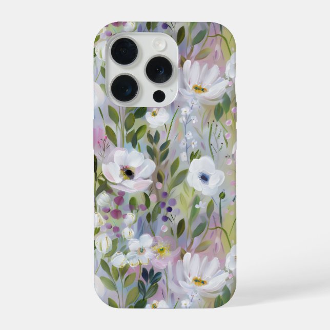 Funda Para iPhone Acuarela floral de prado suave (Reverso )