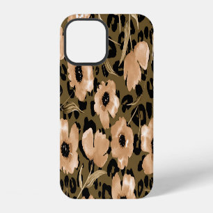 Funda Para iPhone 12 Acuarela Floral Leopardo: Patrón Interminable