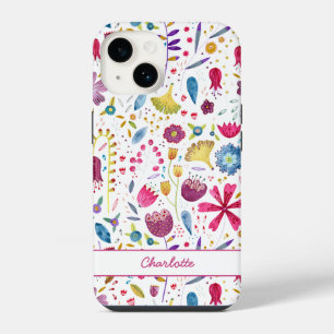Funda Para iPhone 14 Acuarela Floral Personalizada