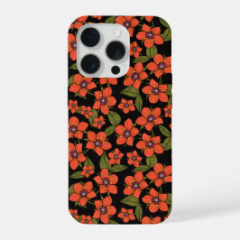 Acuarela floral roja