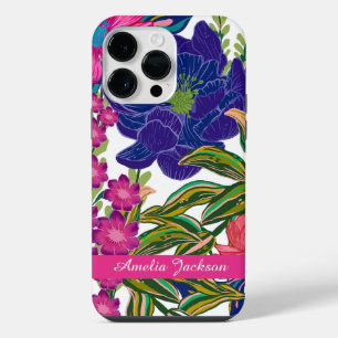 Funda Para iPhone 14 Pro Max Acuarela floral rosa moderna y trendy 