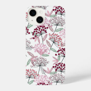 Funda Para iPhone 14 Acuarela Flores salvajes Jardín Arte Floral