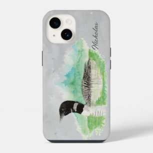 Funda Para iPhone 14 Acuarela Frecuente Lojo Ave Naturaleza natural