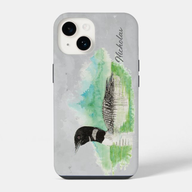 Funda Para iPhone Acuarela Frecuente Lojo Ave Naturaleza natural (Reverso )