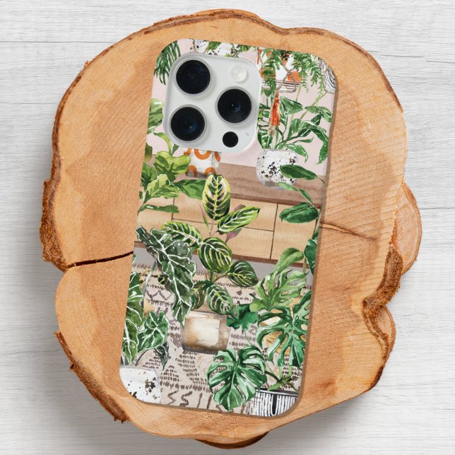 Funda Para iPhone Acuarela Hogares Tropicales (Close up)