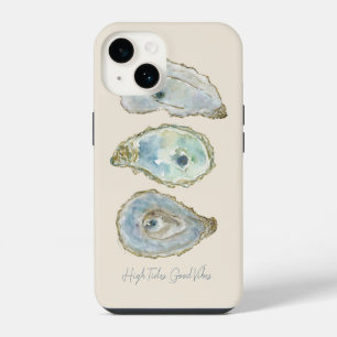 Funda Para iPhone 14 Acuarela Ostra "Mareas Altas, Buenos Sentimientos"