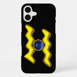 FUNDA PARA iPhone 16 PLUS ACUARIO / ZODIACO ORO CUMPLEAÑOS JOYA