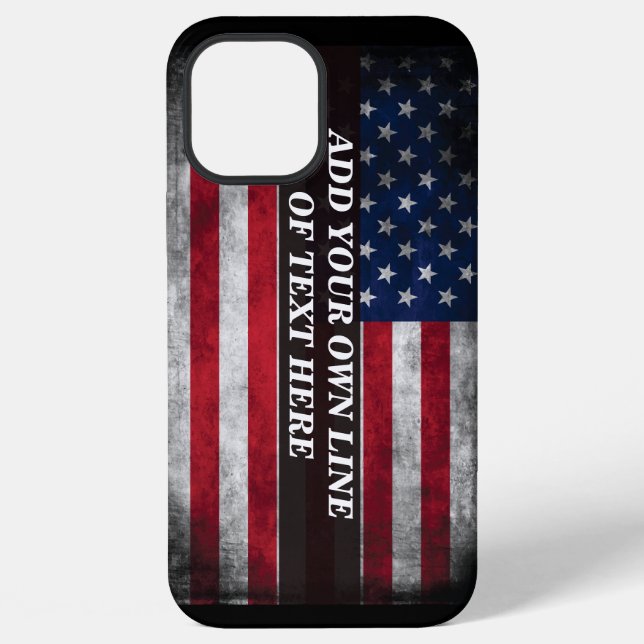 Funda Para iPhone Add your text on American flag  (Reverso )