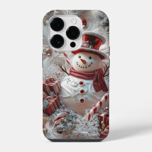 Funda Para iPhone 14 Pro Adorable Funda de iPhone de Muñeco de Nieve Regalo