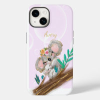 Adorable Mamá Koala, Bebé Personalizado de Oro C