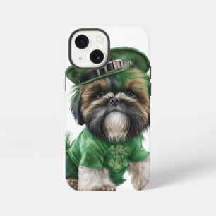 Funda Para iPhone 13 Mini ADorable PERRO SHIH TZU EN ACUARELA VESTIDO DE VER