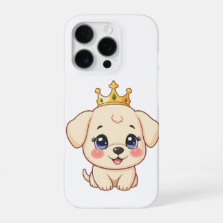 Funda Para iPhone 16 Pro Adorable Royal Puppy with Golden Crown | Cute Kawa