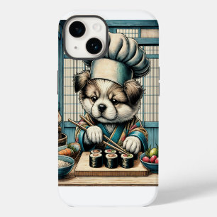 Funda Para iPhone 14 Adorable Sushi Chef Puppy