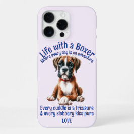 Funda Para iPhone 16 Pro Max Adorable vida de perro boxer