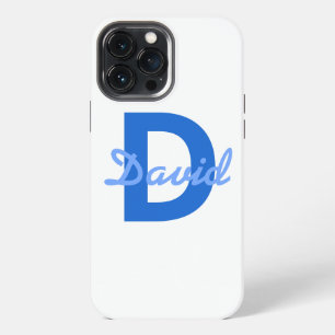 Funda Para iPhone 13 Pro Max Adorno de Cerámica con Pegatina de Nombre y Monogr