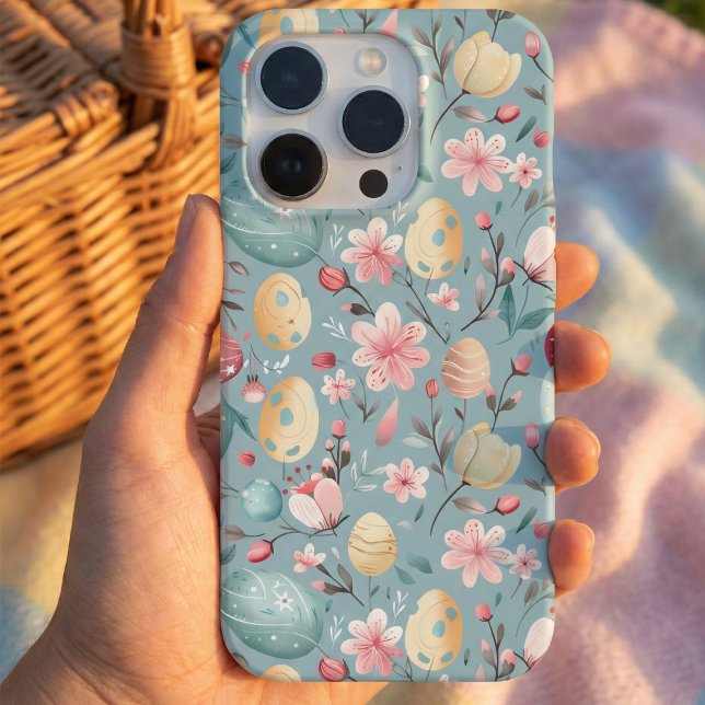 Funda Para iPhone Adornos Florales de Pascua en Pastel (Subido por el creador)