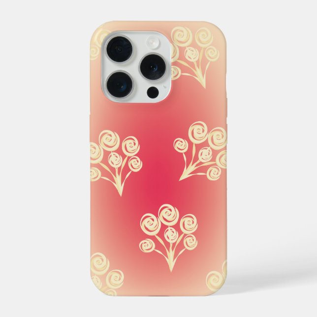 Funda Para iPhone Aesthetic gradient with flowers (Reverso )