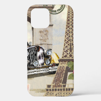 Funda Para iPhone 12 Afiche de la época de París.