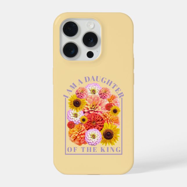 Funda Para iPhone Afirmación floral de hija del rey (Reverso )