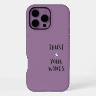 Funda Para iPhone 16 Pro Max Afirmaciones de citas positivas de motivación púrp