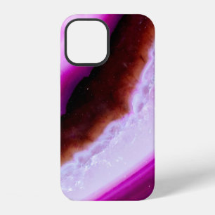 Funda Para iPhone 12 Agata Púrpura Pulida con carcasa de cuarzo para iP