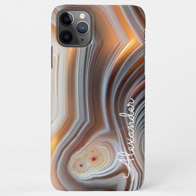 Funda Para iPhone Agate personalizado nombre escrito a mano moderno  (Reverso)