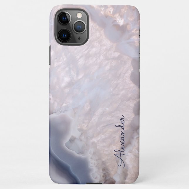 Funda Para iPhone Agate personalizado nombre escrito a mano moderno  (Reverso)