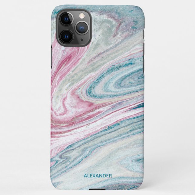 Funda Para iPhone Agate personalizado nombre escrito a mano moderno  (Reverso)