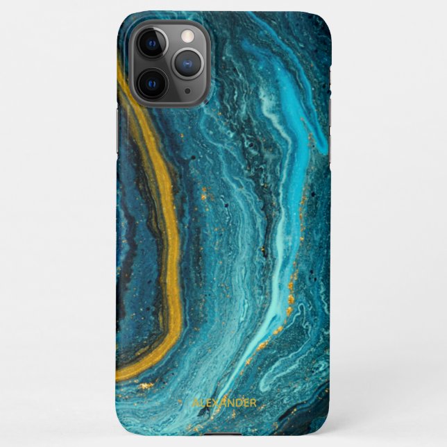 Funda Para iPhone Agate personalizado nombre escrito a mano moderno  (Reverso)