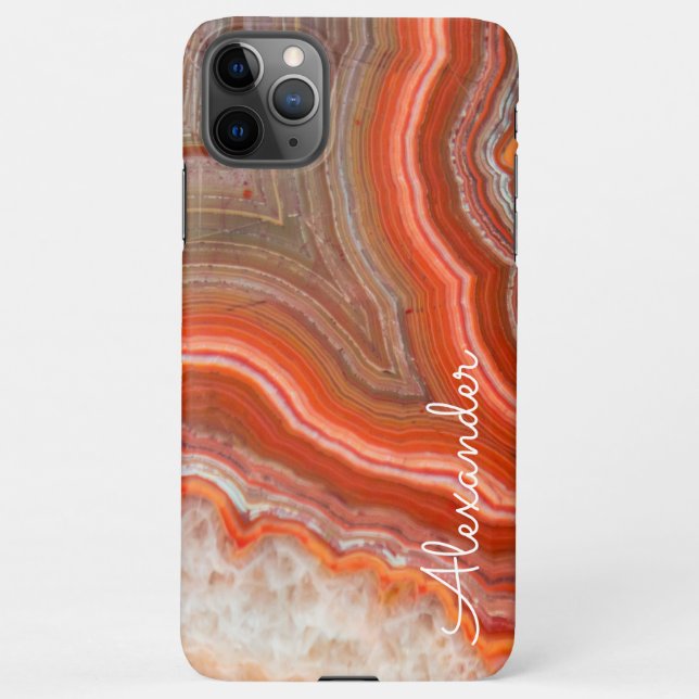 Funda Para iPhone Agate personalizado nombre escrito a mano moderno  (Reverso)
