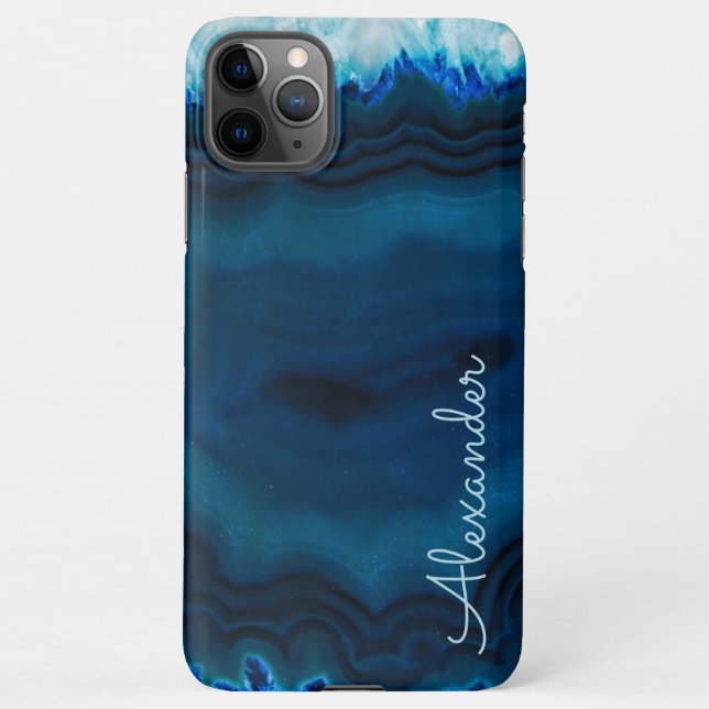 Funda Para iPhone Agate personalizado nombre escrito a mano moderno  (Reverso)