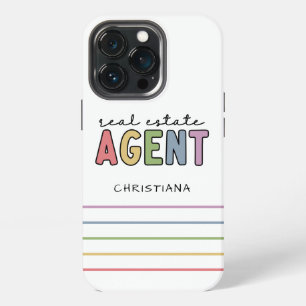 Funda Para iPhone 13 Pro Agente de bienes raíces con nombre personalizado