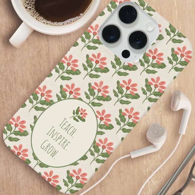 Funda Para iPhone Agradecimiento al Profesor de Florales (Floral Teacher Appreciation Phone Case | Thoughtful End‑of‑Year Gift)